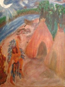 painting  ~She danced to Coyote ~ by june mackendrick
